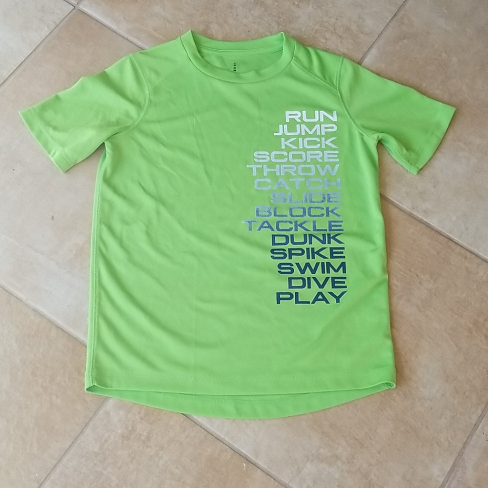 Lands end neon green sports top medium